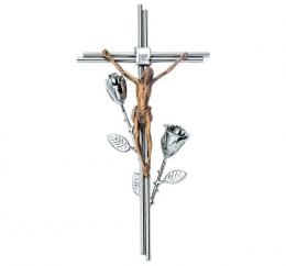 STAINLESS STEEL BAR CROSS  WITH CHROME CHRIST